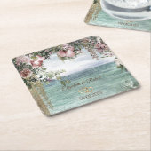 シックな花の海 スクエアペーパーコースター (アングル)