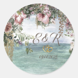 シックな花の海 ラウンドシール