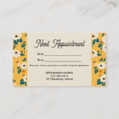 シックな花オン金ゴールドサロン美容師メイクアップ 予約カード (裏面)