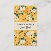 シックな花オン金ゴールドサロン美容師メイクアップ 予約カード (正面)