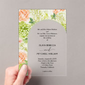 シックな花セージ緑のアーチズ結婚ーズ アクリル招待状 (インサイチュ (ポータブル))