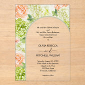 シックな花セージ緑のアーチズ結婚ーズ アクリル招待状 (正面)