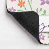 シックな花パターンデザインのモノグラム マウスパッド (コーナー)