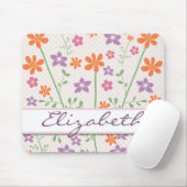 シックな花パターンデザインのモノグラム マウスパッド (マウス)