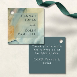 シックな花崗岩ブルーグリーンウォーター結婚カラー フェイバータグ