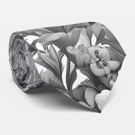 シックな花束 ネクタイ (ロール)