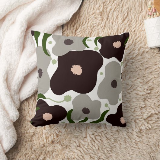 シックな花枕 クッション (ブランケット)