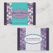 シックな花柄および水玉模様の名刺 名刺 (正面/裏面)