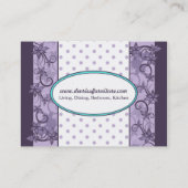 シックな花柄および水玉模様の名刺 名刺 (裏面)