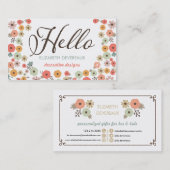 シックな花柄こんにちは 名刺 (正面/裏面)