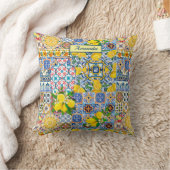 シックな花瓶オ地中海のレンジタイルのモノグラム クッション (ブランケット)