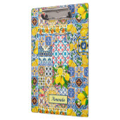 シックな花瓶オ地中海のレンジタイルのモノグラム クリップボード (左)