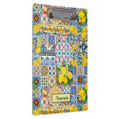 シックな花瓶オ地中海のレンジタイルのモノグラム クリップボード (右)