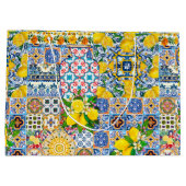 シックな花瓶オ地中海のレンジタイル ラージペーパーバッグ (裏面)