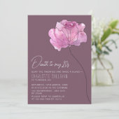 シックな花「私の20代に死」 30歳の誕生日 招待状 (スタンド正面)