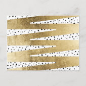 シックな芸術的金ゴールド&ブラックジグザグ&抽象芸術 ポストカード (正面)