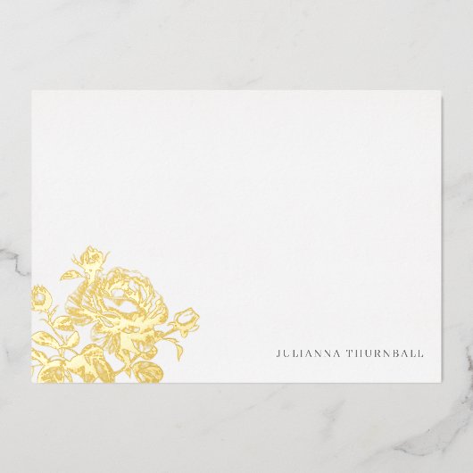 シックな英語バラルクセンパーソナル文房具 箔招待状 (正面)