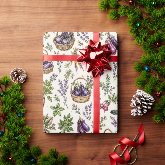 シックな茄子の包装紙 ラッピングペーパー (クリスマスギフト)