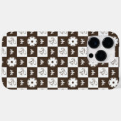 シックな茶色と白のパタ市松模様にーン Case-Mate iPhoneケース (裏面 (横))