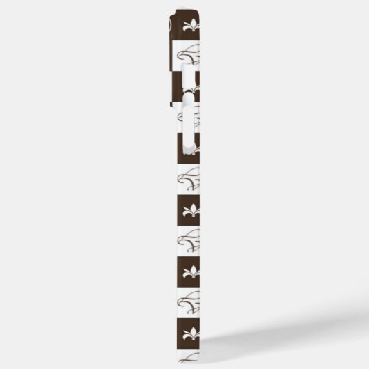 シックな茶色と白のパタ市松模様にーン Case-Mate iPhoneケース (裏面 / 左)