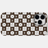 シックな茶色と白のパタ市松模様にーン Case-Mate iPhoneケース (裏面 (横))