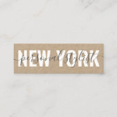 シックな茶色のクラフト個人スタイリストスクリプトの署名 スキニー名刺 (正面)