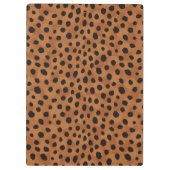 シックな茶色のチータのプリントのモノグラム クリップボード (裏面)