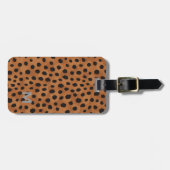 シックな茶色のチータのプリントのモノグラム ラゲッジタグ (正面横)