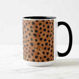 シックな茶色のチータープリントモノグラム マグカップ