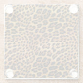 シックな茶色のヒョウの印刷フォーマット ガラスコースター (裏面)