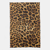 シックな茶色のヒョウの印刷フォーマット キッチンタオル (縦)