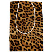 シックな茶色のヒョウ柄 ミディアムペーパーバッグ (正面)