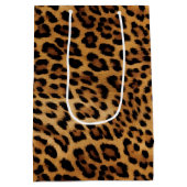 シックな茶色のヒョウ柄 ミディアムペーパーバッグ (裏面)