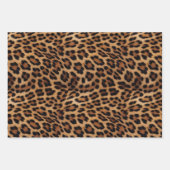 シックな茶色のヒョウ柄 ラッピングペーパーシート (正面3)