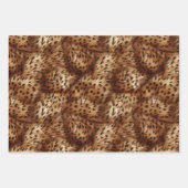 シックな茶色のヒョウ柄 ラッピングペーパーシート (正面2)