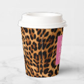 シックな茶色のヒョウ柄 紙コップ (右)
