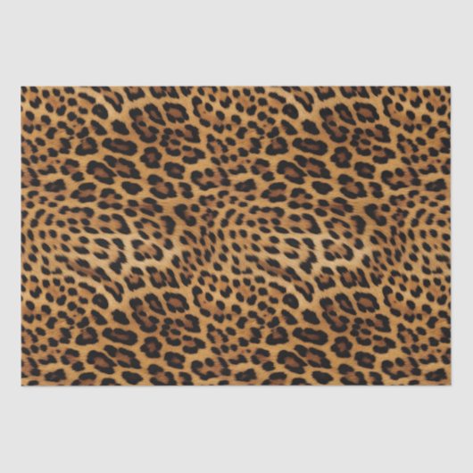 シックな茶色のヒョウ柄 薄葉紙 (正面)