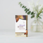 シックな茶色の蝶パーソナライズされた 名刺 (スタンド正面)