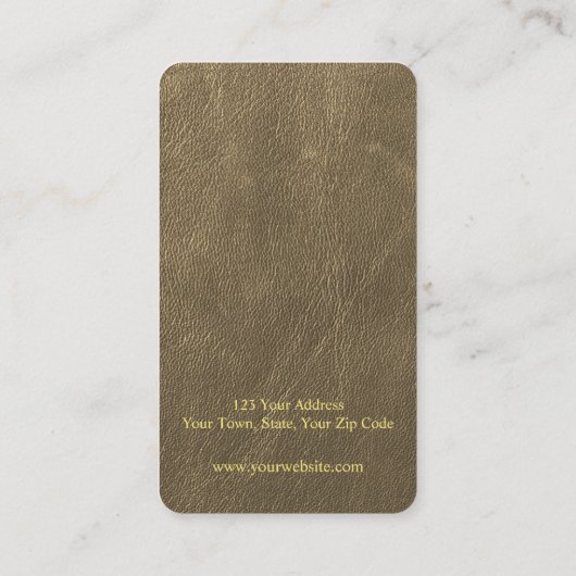 シックな茶色の金ゴールドレザーエレガントイヤリングディスプレイ 名刺 (裏面)