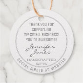 シックな荷物箔ギフトタグテンプレート小規模企業 フェイバータグ (裏面)