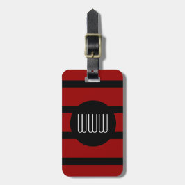 シックな荷物TAG_16 RED/BLACKは縞で飾ります ラゲッジタグ