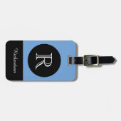 シックな荷物TAG_BLACK/BLUE/WHITE INITIAL/NAME ラゲッジタグ (正面横)