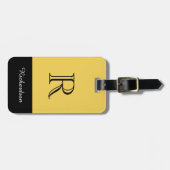 シックな荷物TAG_BLACK/PRIMROSE YELLOW/WHITE ラゲッジタグ (正面横)