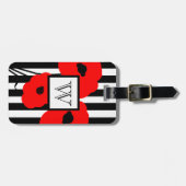 シックな荷物TAG_MOD 01の赤いケシ ラゲッジタグ (正面横)