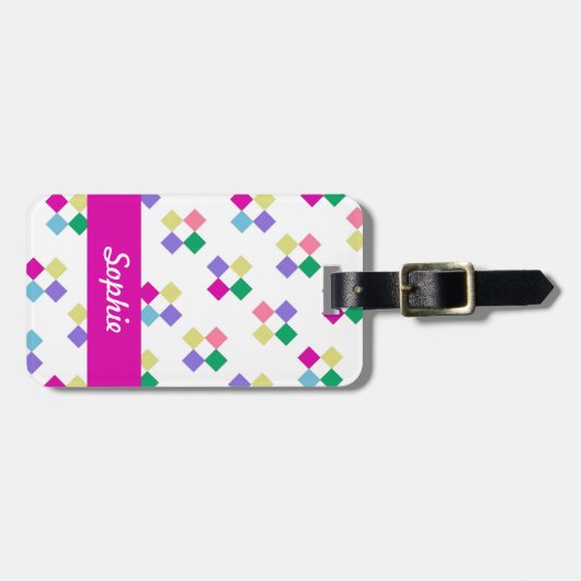 シックな荷物TAG_MODERNのパステル調の幾何学的 ラゲッジタグ (正面横)