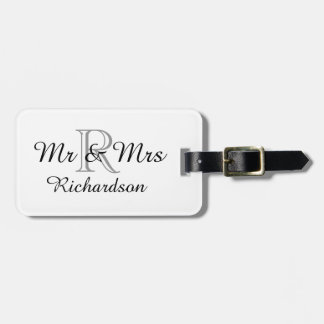 シックな荷物TAG_MR及びMRS_BLACK/WHITE ラゲッジタグ