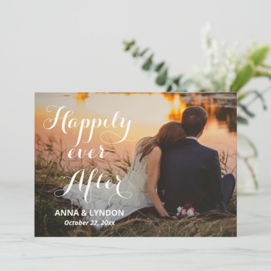 シックな華やかな | の写真の後に幸結婚福に 案内状 (スタンド正面)