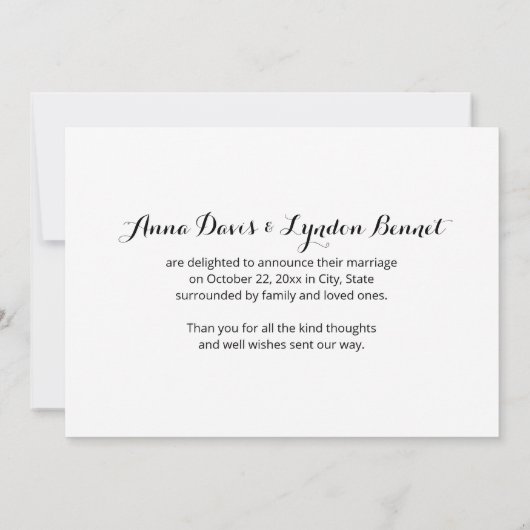 シックな華やかな | の写真の後に幸結婚福に 案内状 (裏面)