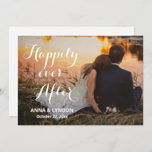 シックな華やかな | の写真の後に幸結婚福に 案内状 (正面/裏面)