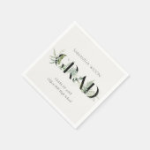 シックな葉のシダ多肉性の緑の葉の卒業 スタンダードカクテルナプキン (角)